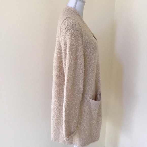 NWT! Free People XS cream long wool blend Cardigan - Picture 3 of 8